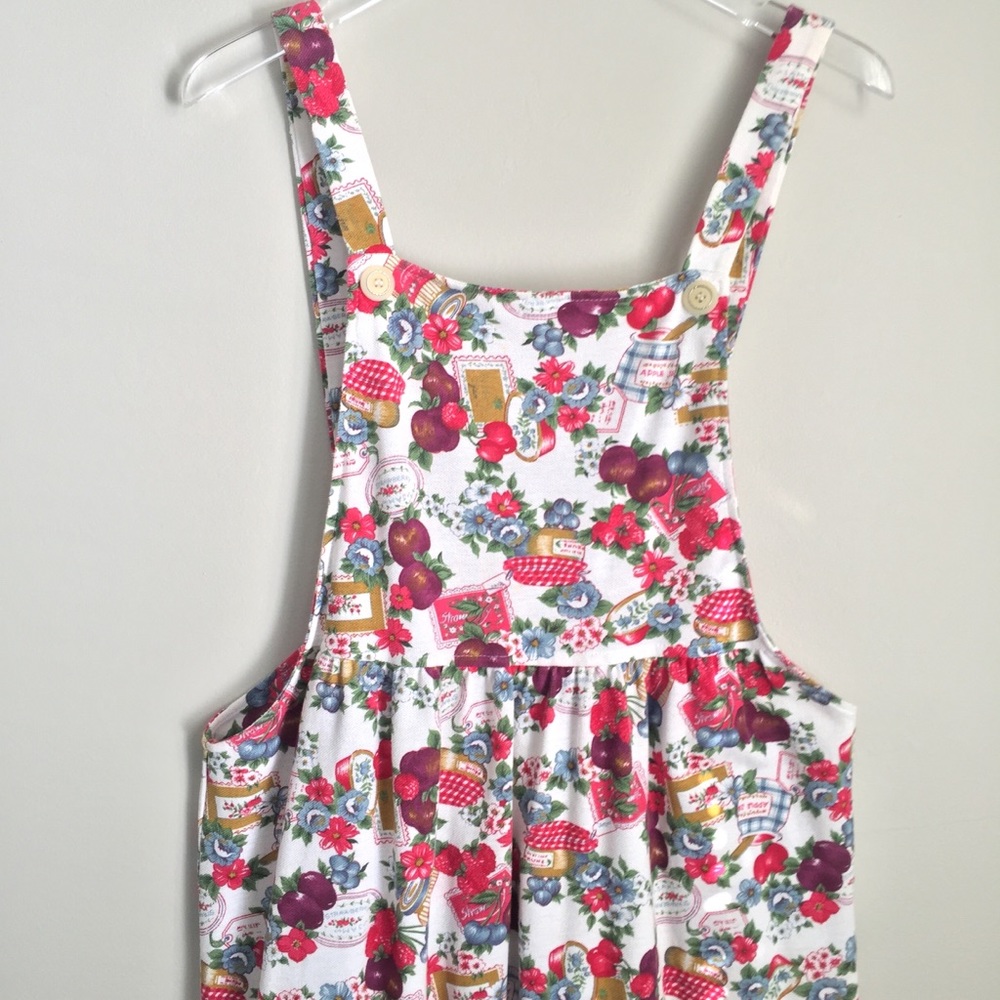 Vintage 1980s Picnic Overall Dress